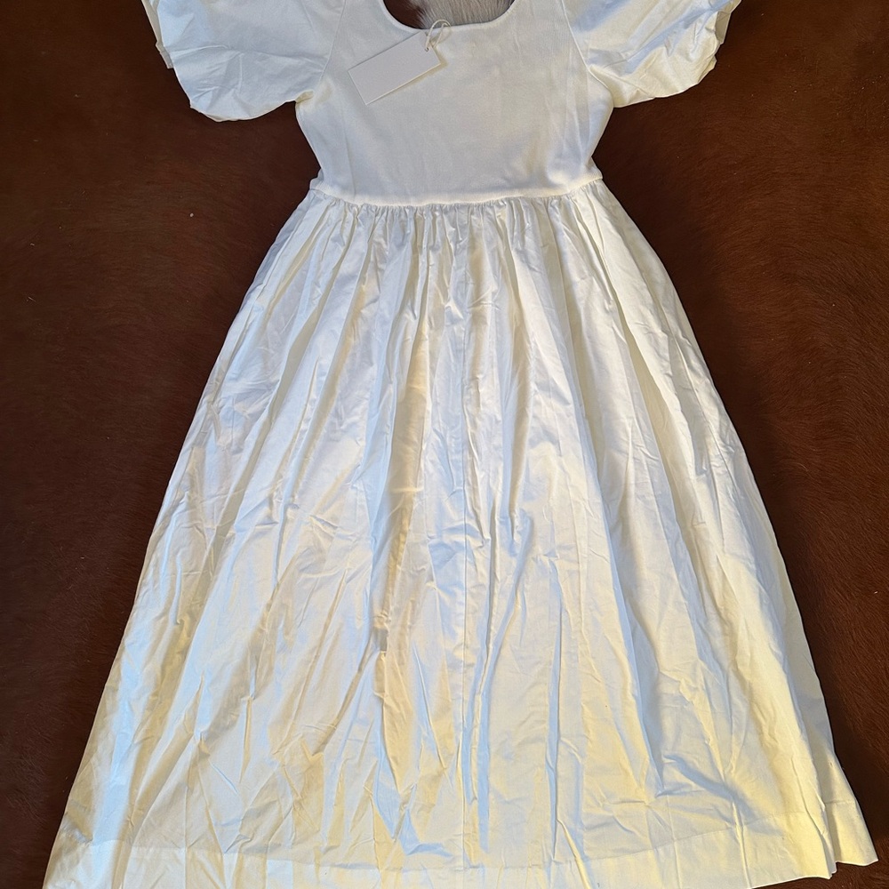 Elegant White Cotton Dress